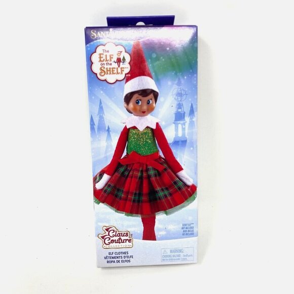 Elf on the Shelf Claus Couture Collection Gifts & Glamour Party Dress Tartan - Picture 2 of 9